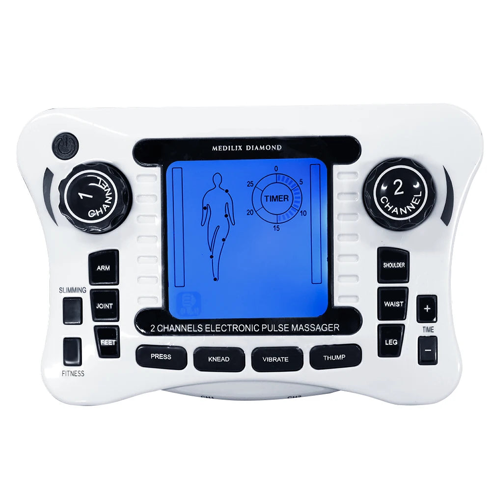 Electronic Pulse Massager Tens Ems Machine massager electrical nerve muscle stimulator Acupuncture Fat Burner Pain Relief
