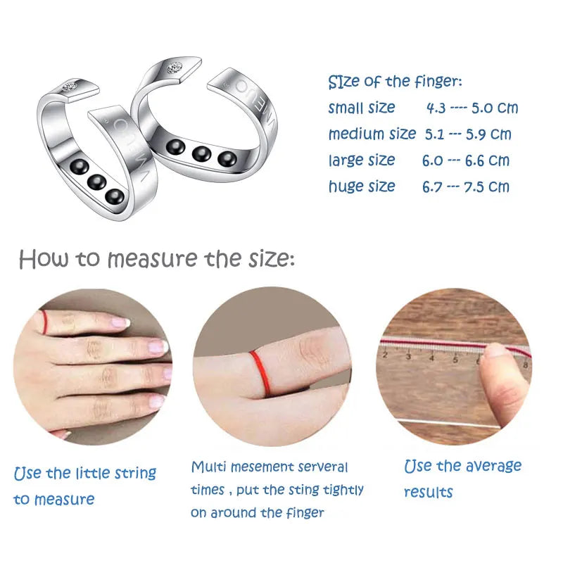 4 Sizes Anti Snore Ring Magnetic Therapy Acupressure Treatment Against Snoring Device Snore Stopper Finger Ring Sleeping Aid