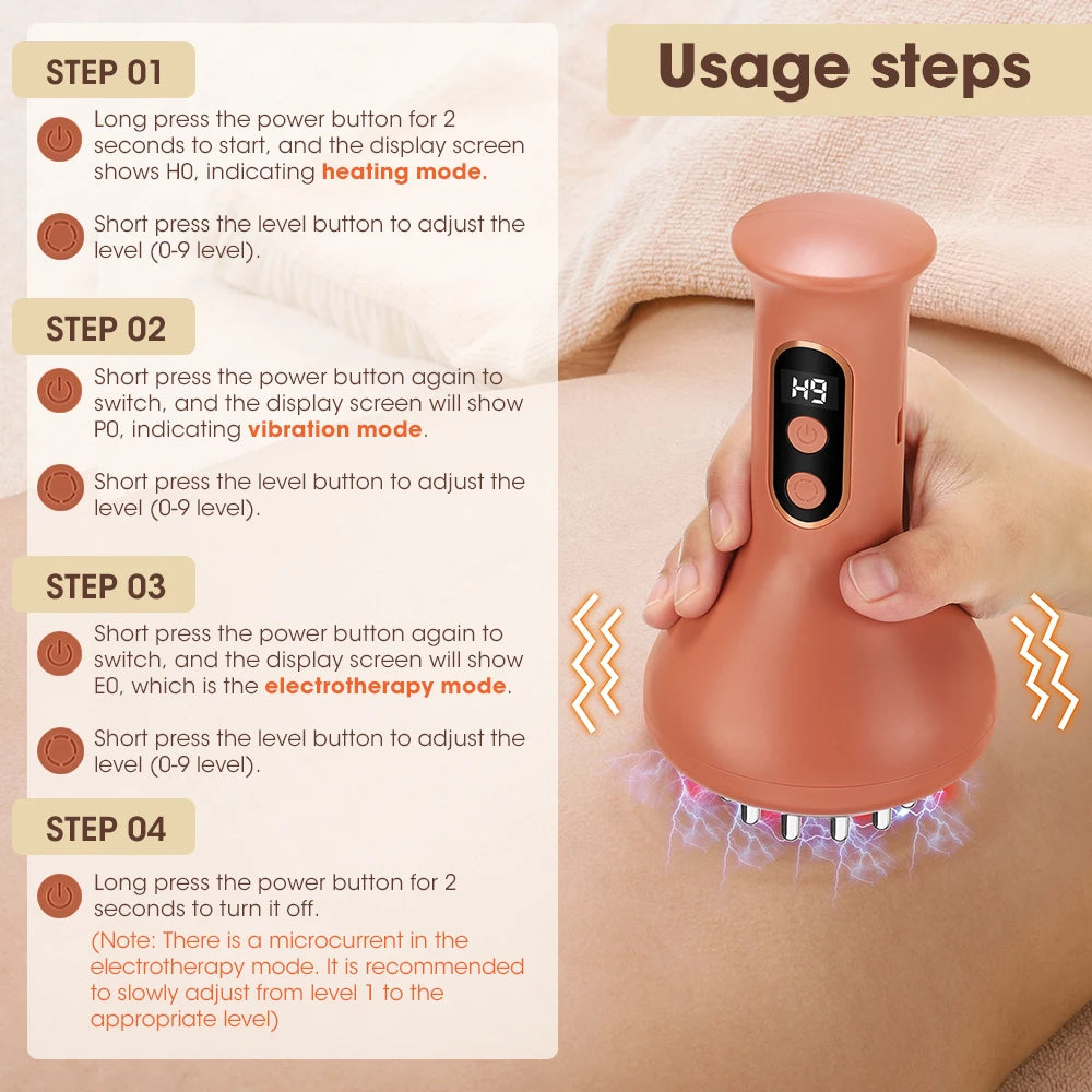 Electric Cupping Machine Scraping Device Meridian Brush Universal Home Massage Tool for Whole Body Relaxation And Stress Relief