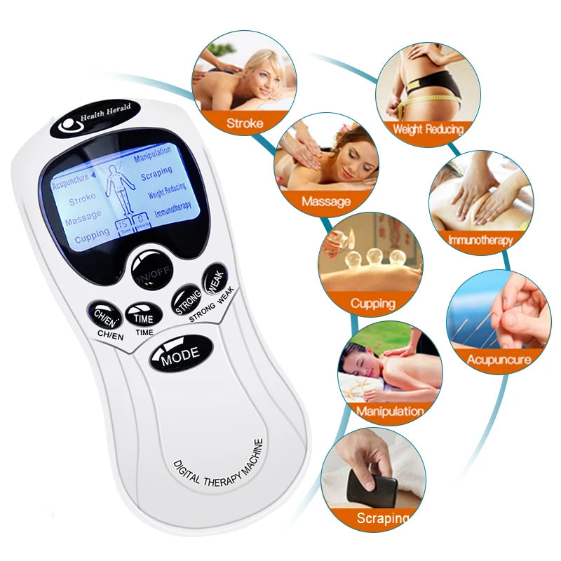 Muscle Stimulator EMS Body Massager Massage Relax Neck Back Shoulder Hand Pain Relief Tens Unit Digital Therapy Device