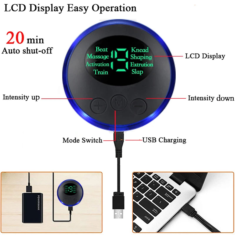 8 Modes 19 Levels Electric EMS Foot Massager Portable EMS Muscle Stimulation Massage Mat Relief Pain Relax Feet Slimming Shaping