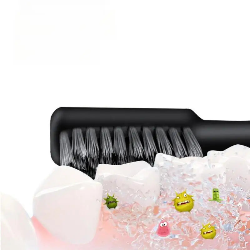Compact Portable Charcoal Toothbrush for Travel Camping Hiking - Folding Manual Toothbrush for Adults Efficient Teeth Cleaning