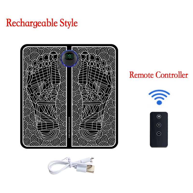 8 Modes 19 Levels Electric EMS Foot Massager Portable EMS Muscle Stimulation Massage Mat Relief Pain Relax Feet Slimming Shaping