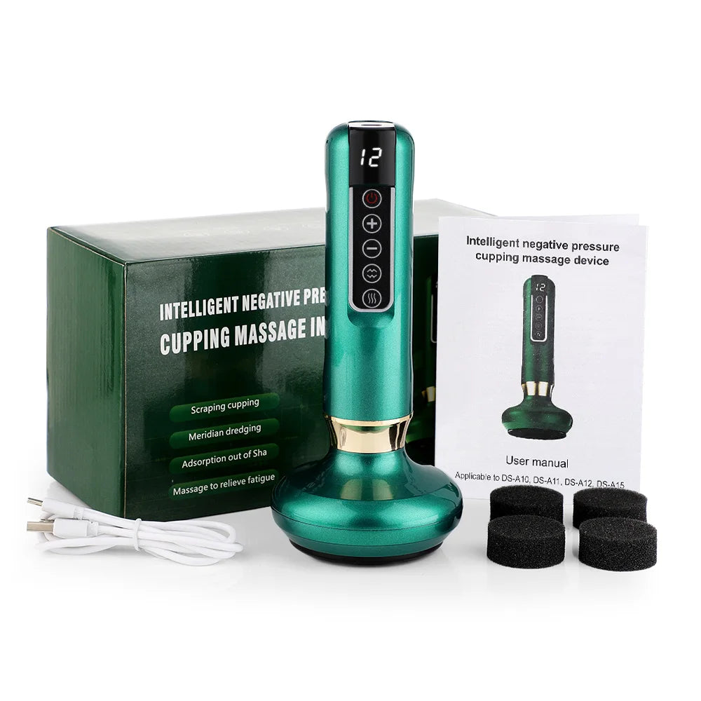 Electric Cupping Massager Vacuum Suction Cup GuaSha Anti Cellulite Health Scraping Heating Slimming Massage Acupoints Therapy