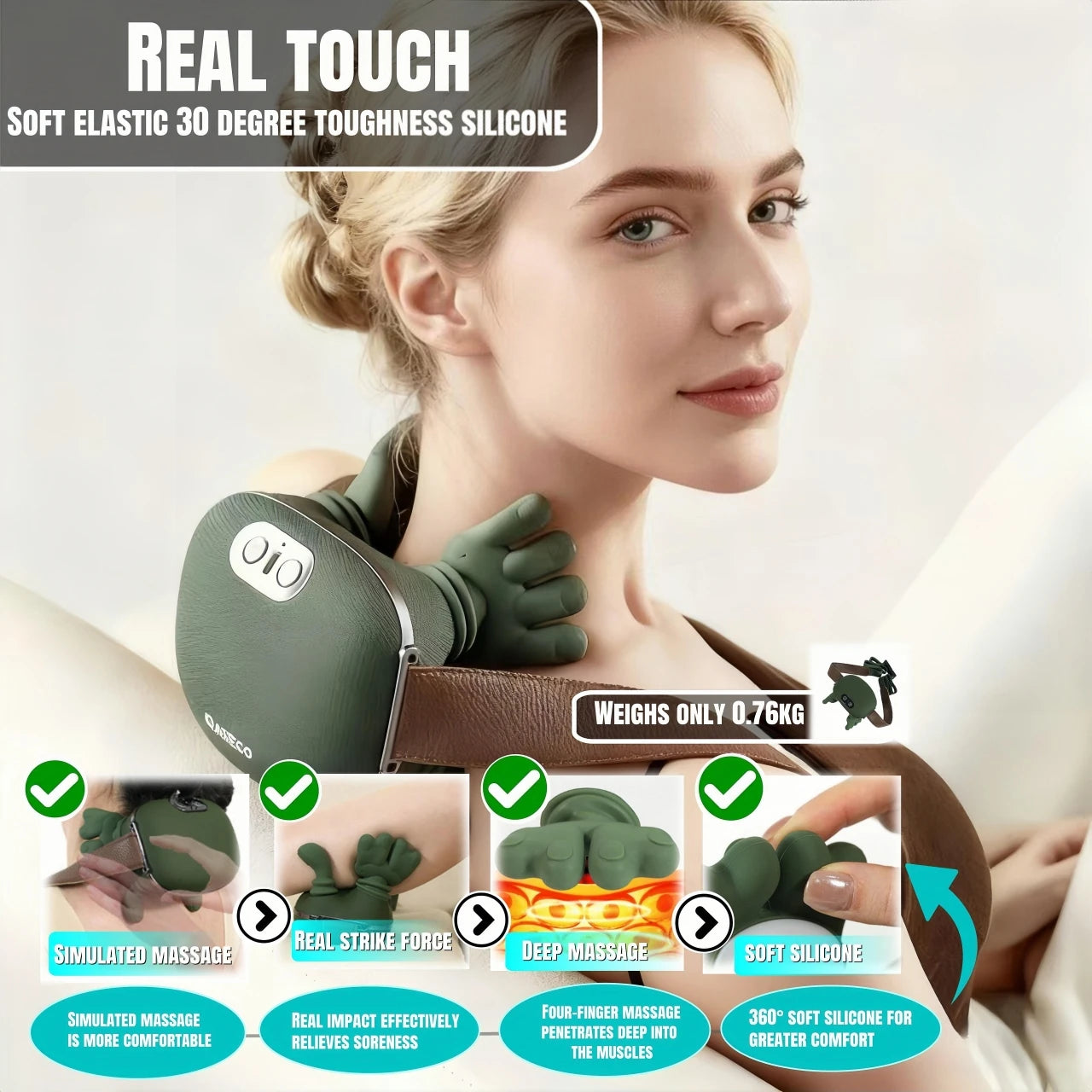Neck Massager 2025  Electric Shoulder & Cervical Massage Deep Tissue Body Massager Almost Real Person Massager