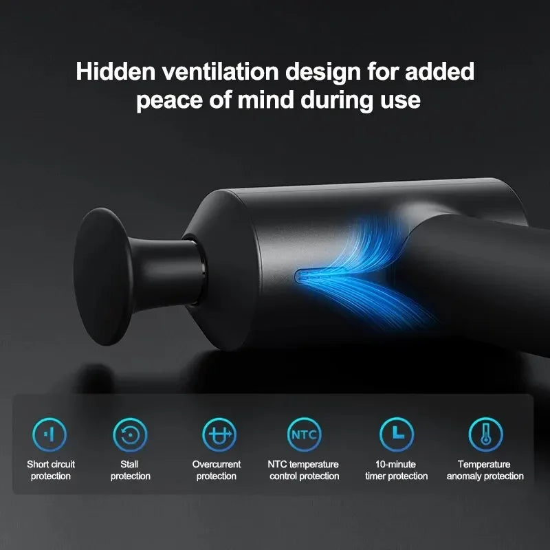 New  Mijia Fascia Gun 2 Dual Mode 3 Gear Hot Pack Mode Strong Power Intelligent Multiple Safety Protection Black