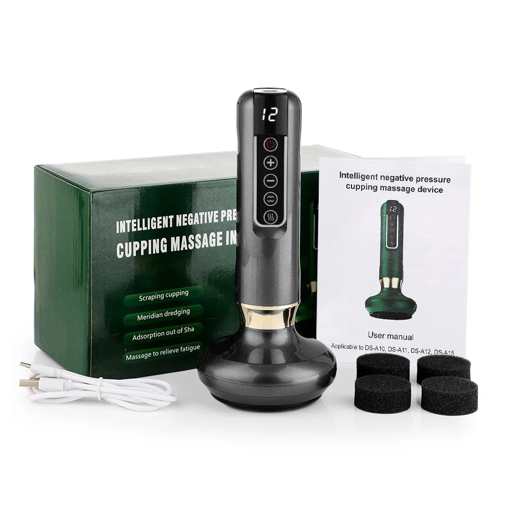 Electric Cupping Massager Vacuum Suction Cup GuaSha Anti Cellulite Health Scraping Heating Slimming Massage Acupoints Therapy