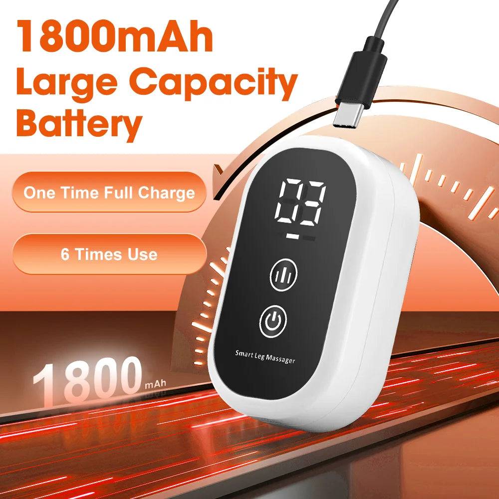 Electric Leg Massager Wireless Rechargeable Air Compression Calf Massage Relax Leg 3 Modes 360° Air Pressure Air Bag Leg Massage