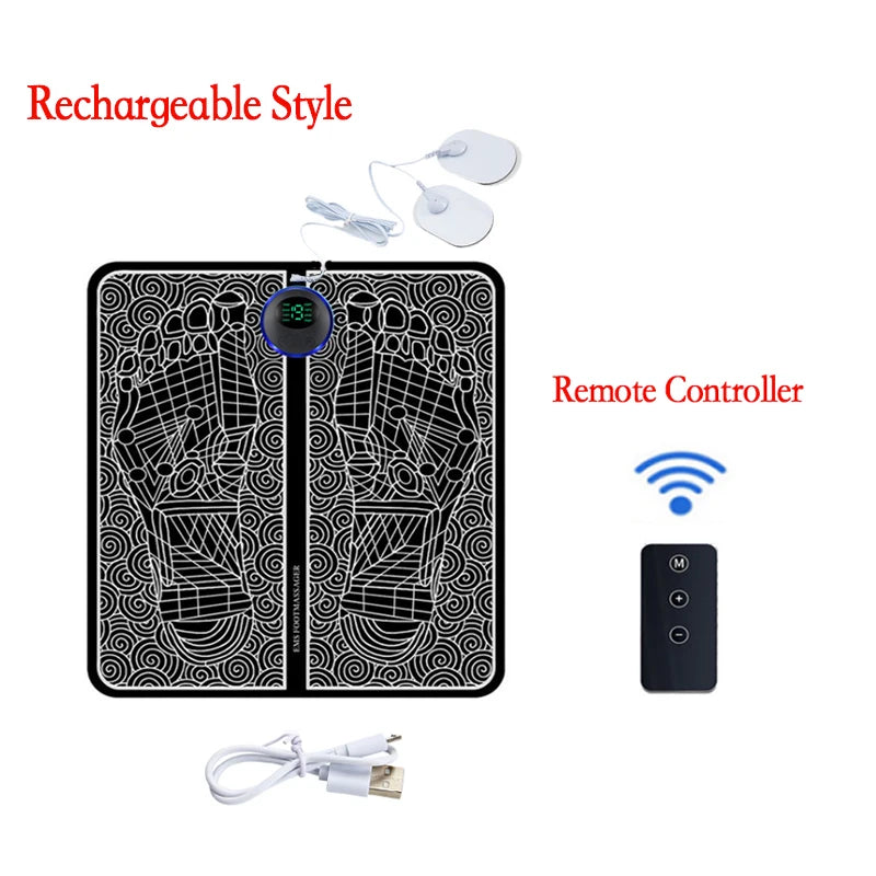 8 Modes 19 Levels Electric EMS Foot Massager Portable EMS Muscle Stimulation Massage Mat Relief Pain Relax Feet Slimming Shaping