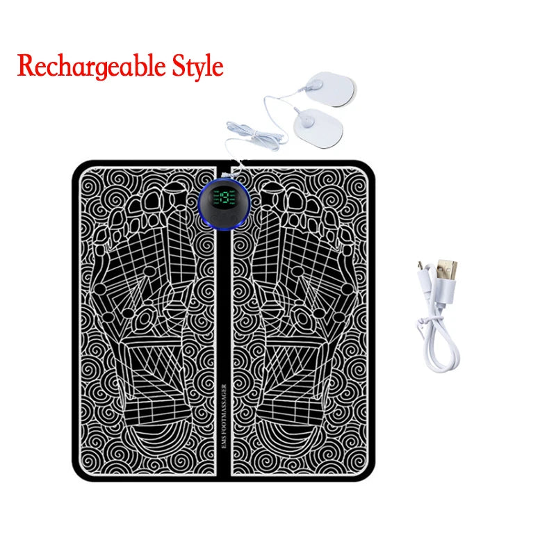 8 Modes 19 Levels Electric EMS Foot Massager Portable EMS Muscle Stimulation Massage Mat Relief Pain Relax Feet Slimming Shaping