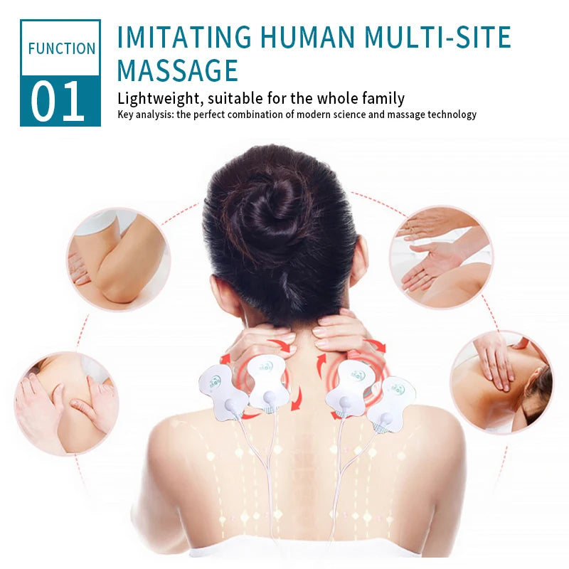 Muscle Stimulator EMS Body Massager Massage Relax Neck Back Shoulder Hand Pain Relief Tens Unit Digital Therapy Device