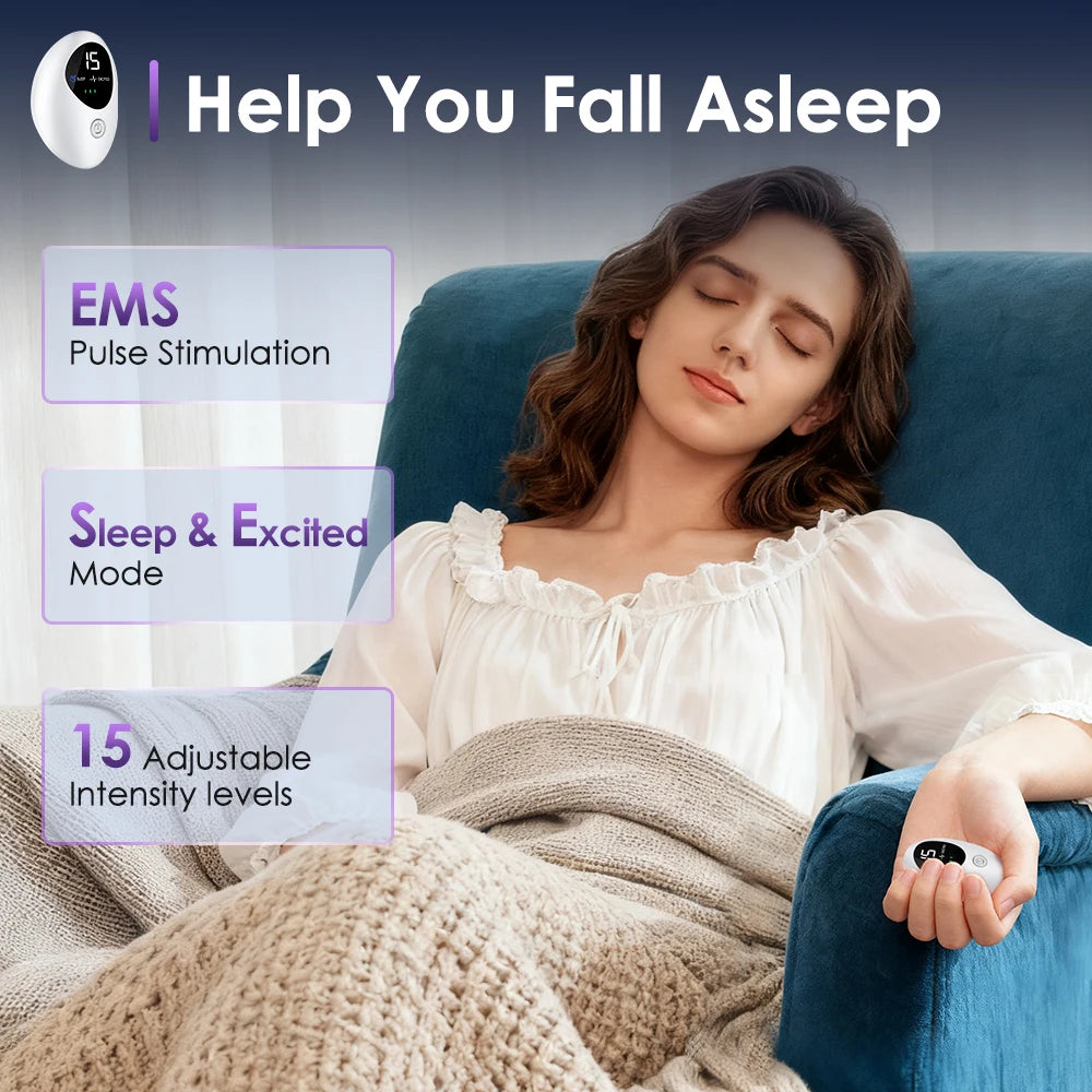 Handheld CES Sleep Aid Device Ear Clip Insomnia Anxiety Pressure Relief Health Improve Sleep Palm Pulse Massager Smart Sleeper