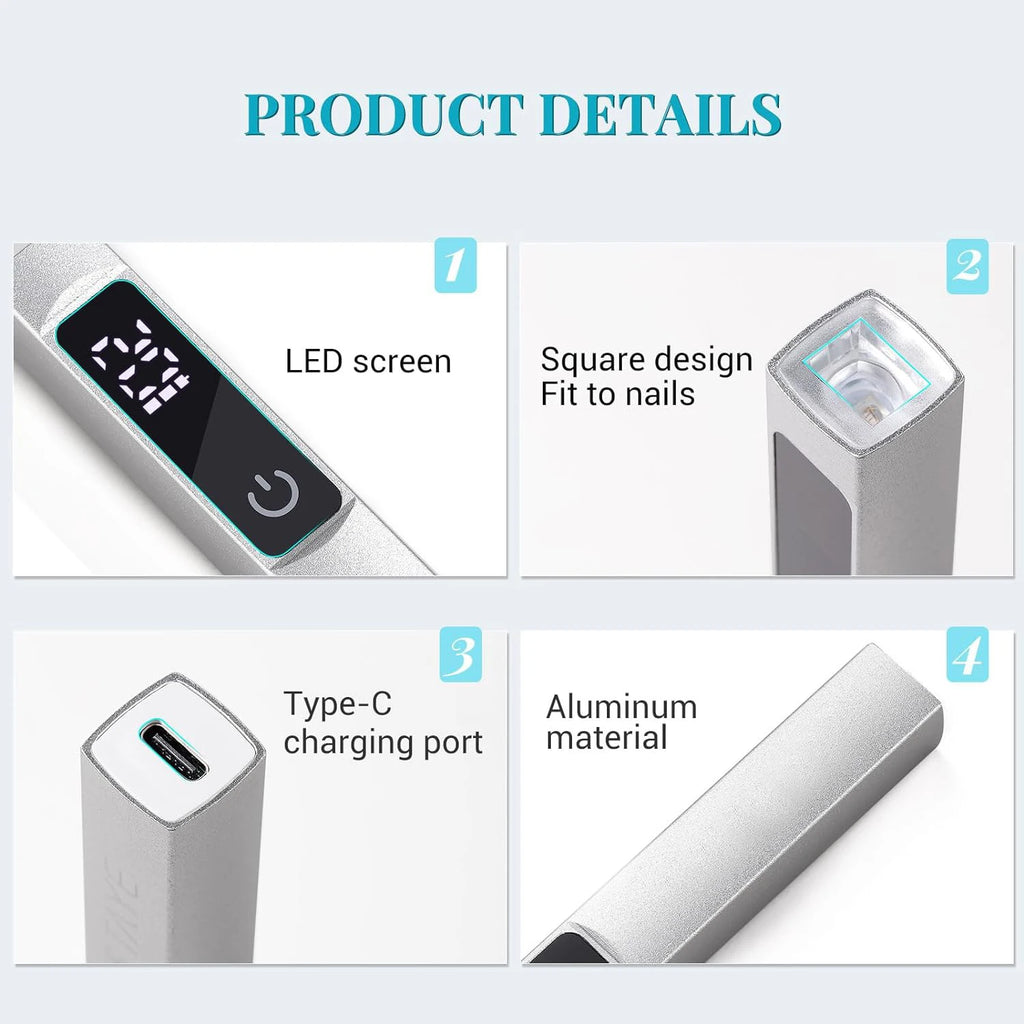 Portable Salon UV LED Nail Lamp Rechargeable Quick Dry Nail Dryer Machine For Manicure Mini Flashlight Pen With Touch Screen