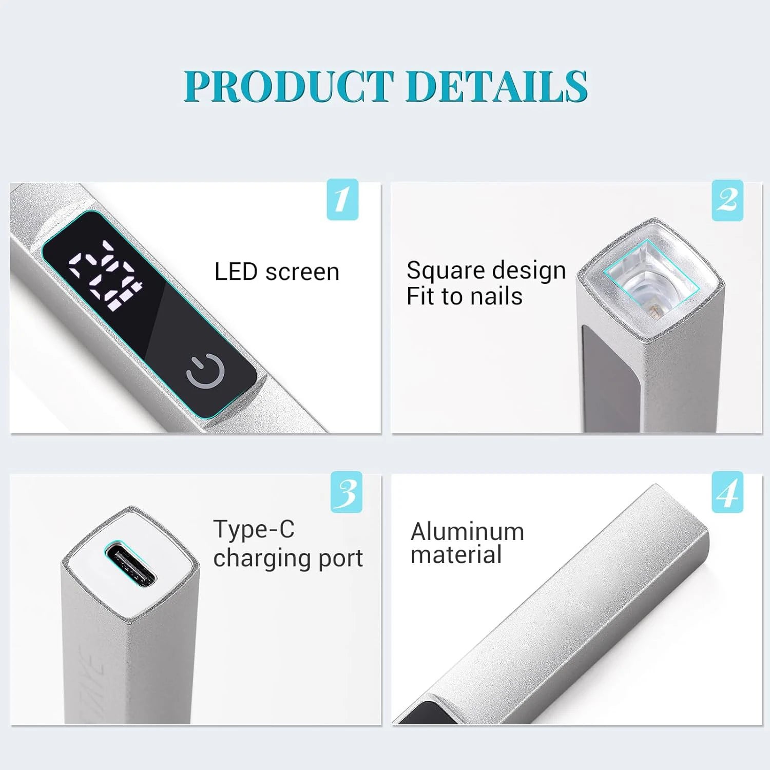 Portable Salon UV LED Nail Lamp Rechargeable Quick Dry Nail Dryer Machine For Manicure Mini Flashlight Pen With Touch Screen
