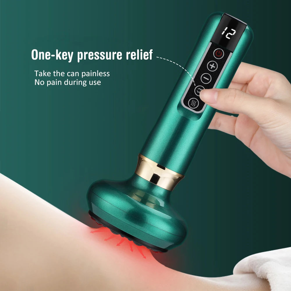 Electric Cupping Massager Vacuum Suction Cup GuaSha Anti Cellulite Health Scraping Heating Slimming Massage Acupoints Therapy
