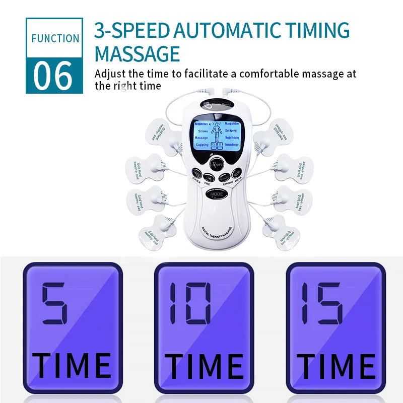 Muscle Stimulator EMS Body Massager Massage Relax Neck Back Shoulder Hand Pain Relief Tens Unit Digital Therapy Device
