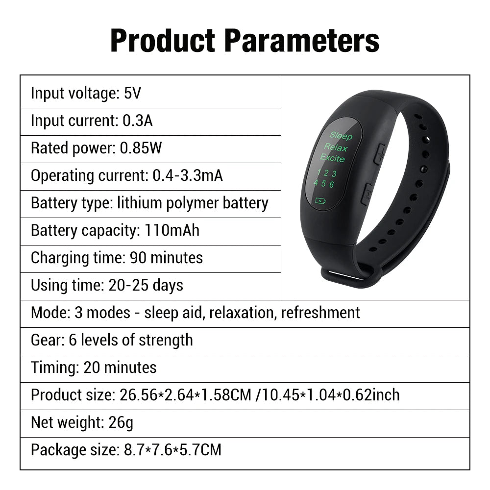 Wearable Micro-Current Sleep Aid Watch Intelligent Stress Reduction Device for Anxiety Improvement