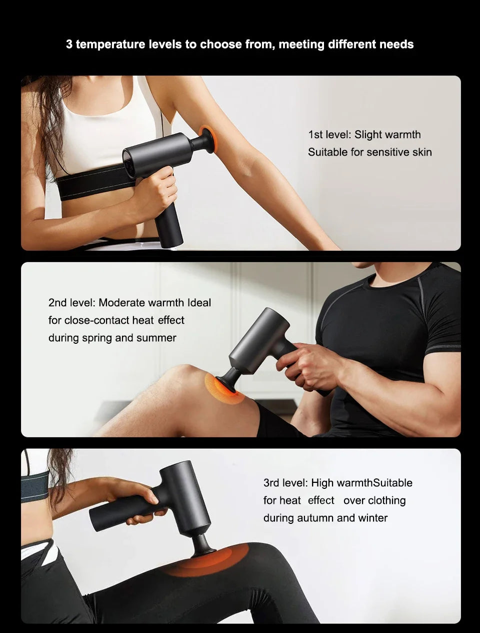New  Mijia Fascia Gun 2 Dual Mode 3 Gear Hot Pack Mode Strong Power Intelligent Multiple Safety Protection Black