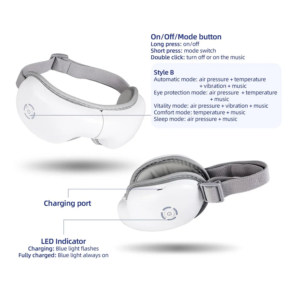 3D Vibration Eye Massager Heating Airbag Kneading Relax Massager Relieve Eye Fatigue Relaxes Eye Muscles Eye Care Tools