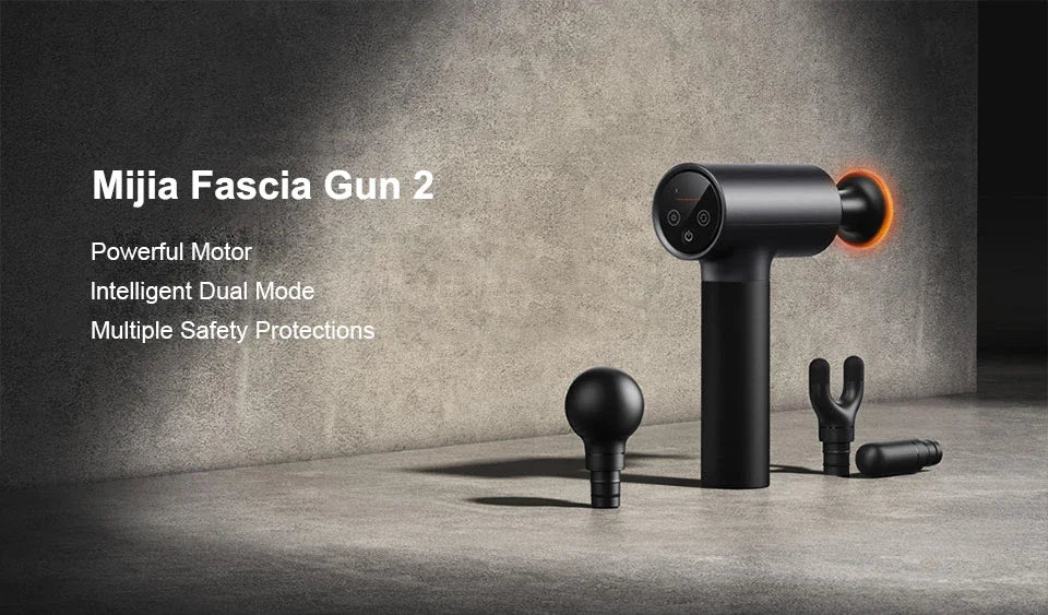 New  Mijia Fascia Gun 2 Dual Mode 3 Gear Hot Pack Mode Strong Power Intelligent Multiple Safety Protection Black