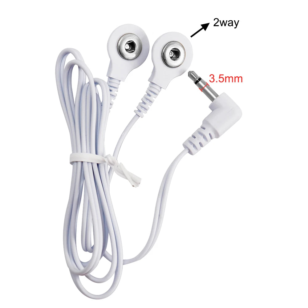 2 Way+4-Way Electrode Wire Button Cable For EMS Muscle Stimulator Electrode Pads TENS Unit Massage Machine Lead Wires Cables