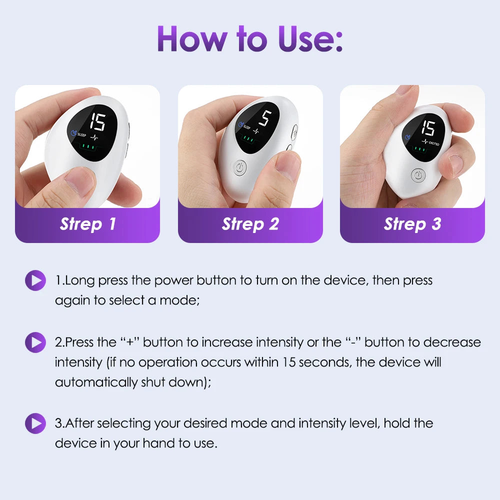 Handheld CES Sleep Aid Device Ear Clip Insomnia Anxiety Pressure Relief Health Improve Sleep Palm Pulse Massager Smart Sleeper