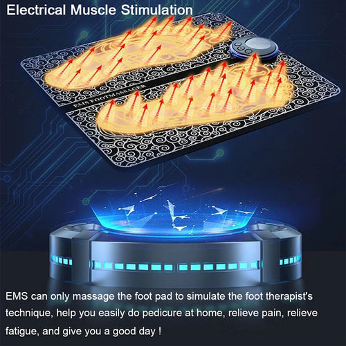 8 Modes 19 Levels Electric EMS Foot Massager Portable EMS Muscle Stimulation Massage Mat Relief Pain Relax Feet Slimming Shaping