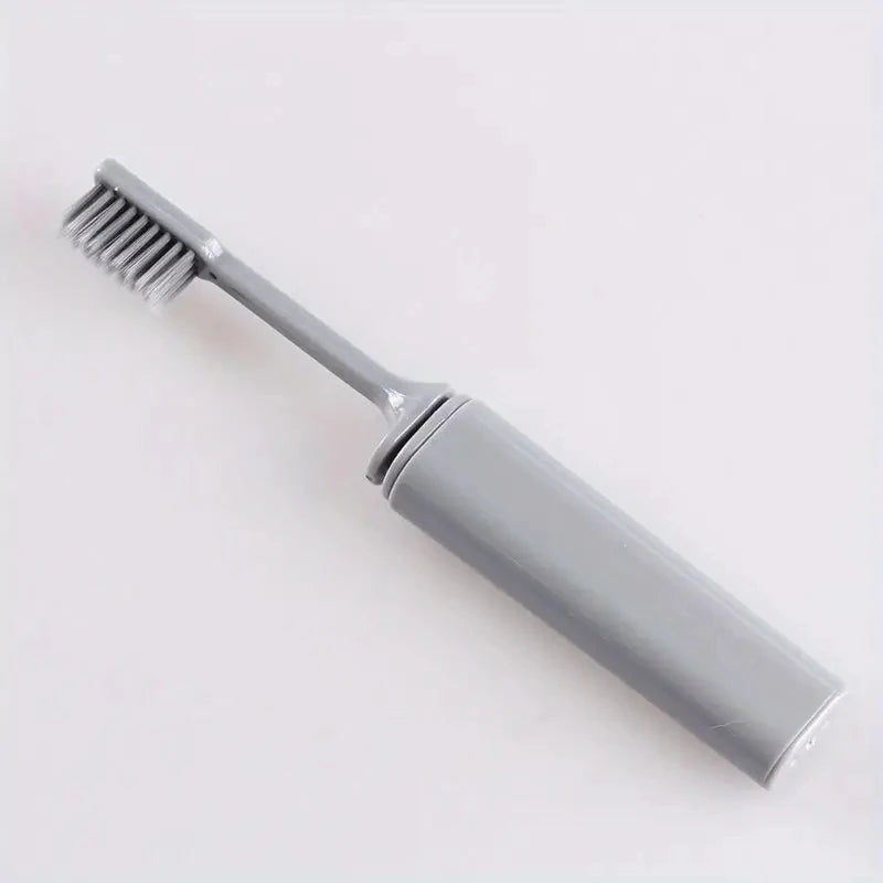 Compact Portable Charcoal Toothbrush for Travel Camping Hiking - Folding Manual Toothbrush for Adults Efficient Teeth Cleaning