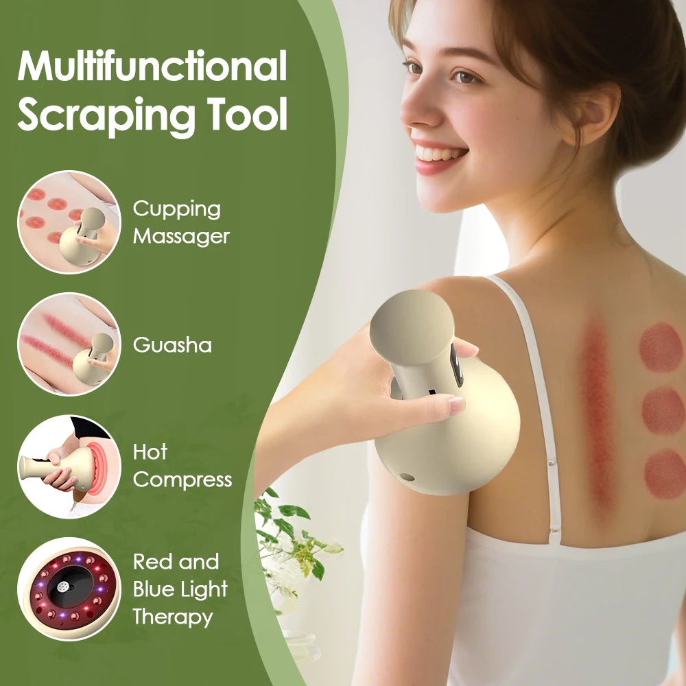 Electric Cupping Machine Scraping Device Meridian Brush Universal Home Massage Tool for Whole Body Relaxation And Stress Relief