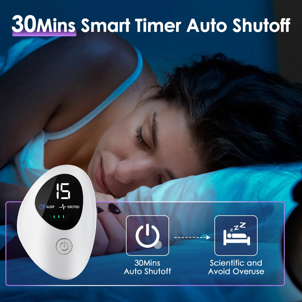 Handheld CES Sleep Aid Device Ear Clip Insomnia Anxiety Pressure Relief Health Improve Sleep Palm Pulse Massager Smart Sleeper