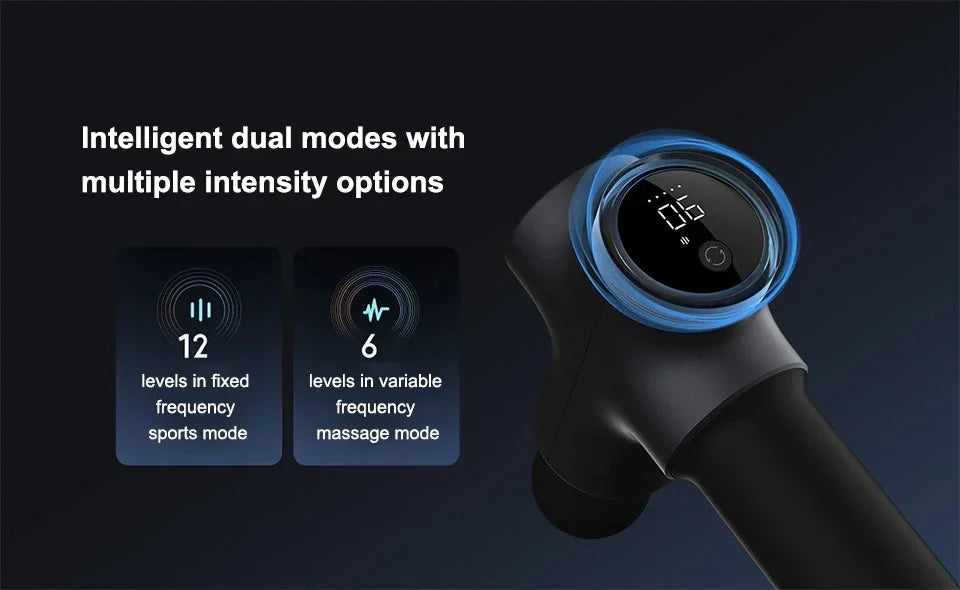New Xiaomi Mijia Fascial Gun Pro Massage Device Muscle Relaxation 35kg Thrust Smart Dual Mode Maximum 12 Gear Force Adjustment