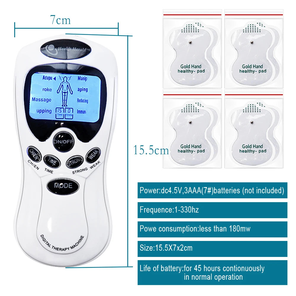 Muscle Stimulator EMS Body Massager Massage Relax Neck Back Shoulder Hand Pain Relief Tens Unit Digital Therapy Device