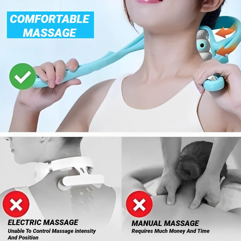 Cervical Vertebra Shoulder And Neck Massage Home Manual Massager Hand-Held Clamping Device Kneading Relaxation Artifact