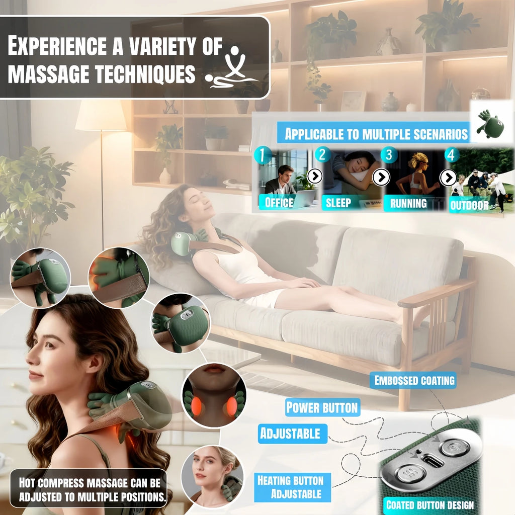 Neck Massager 2025  Electric Shoulder & Cervical Massage Deep Tissue Body Massager Almost Real Person Massager